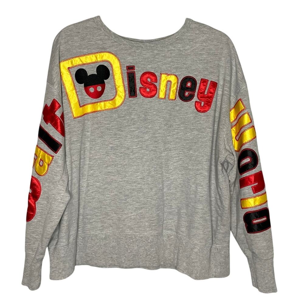 Disney Jersey Style Long Sleeve Lightweight Sweater Mickey Mouse Theme XL